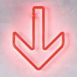 neon arrow pointing down