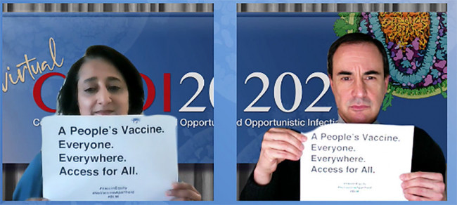 Fatima Hassan and Gregg Gonsalves call for global COVID-19 vaccine access at CROI 2021 opening plenary