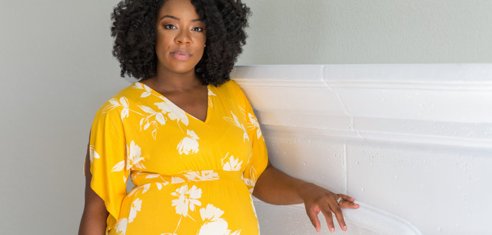 Portrait of a beautiful African American Pregnant Woman