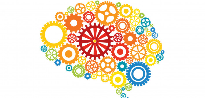 illustration of cogs shaped into brain