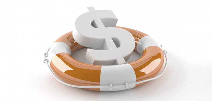 a US dollar symbol in a life preserver