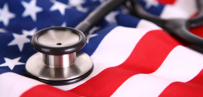 Stethescope on American Flag healthcare
