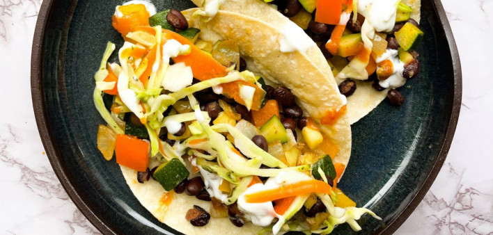 Black Bean & Sauteed Veggie Tacos