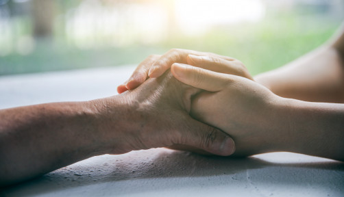 I'm always here love you,support you - Stock image China - East Asia, Adult, Affectionate, Cancer - Illness, Holding Hands