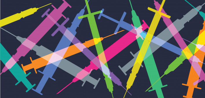 color illustration of syringes needles