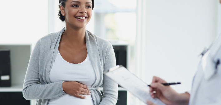 pregnant woman at the doctor