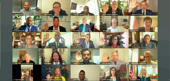 New PACHA members take an oath of office Aug 4, 2021.