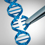 illutration of tweezers pulling a piece of DNA