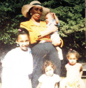 Sherise Eason, 9, with her mother and baby brother, 1991.