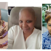 (Left to right) Me 5 years ago on day of breast cancer surgeries; day after breast cancer surgeries; Me last week!