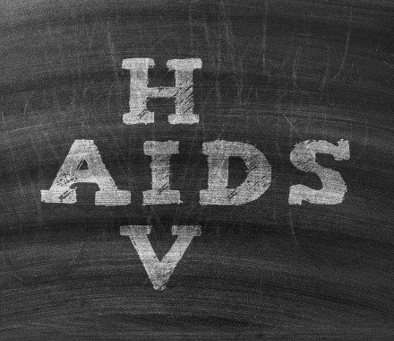 HIV and AIDS written in chalk
