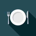 illustration plate and knife fork