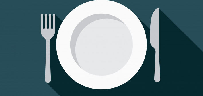 illustration plate and knife fork