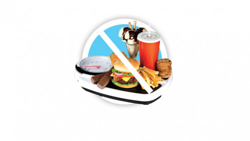 Junk food on scale and not symbol