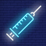 illustration of neon syringe