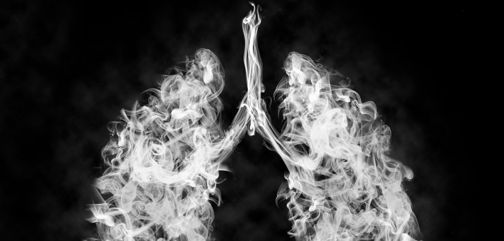 Illustration of a toxic smoke in Lung