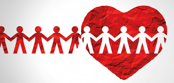 heart paper cut out figures illustration