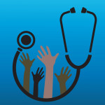 illustration hands multi racial stehoscope