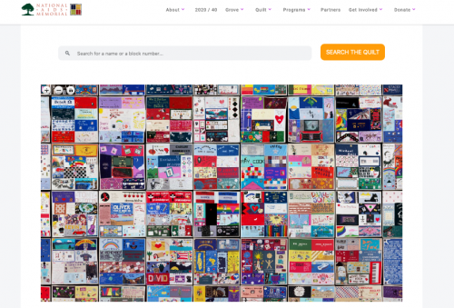 A screengrab of the Interactive AIDS Quilt