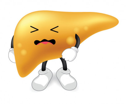 angry yellow liver illustration