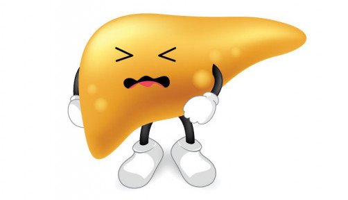 angry yellow liver illustration