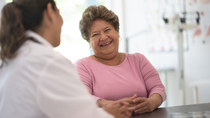 Older Woman talking with the Doctor