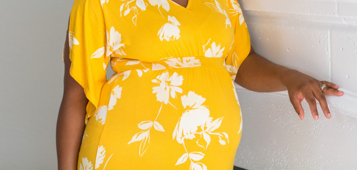 Portrait of a beautiful African American Pregnant Woman