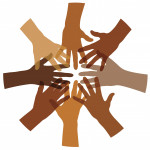 illustration of hands in a circle support concept