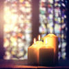 light candles against stained glass windows