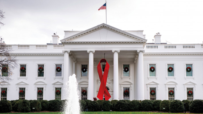 White House with Red Ribbon World AIDS Day