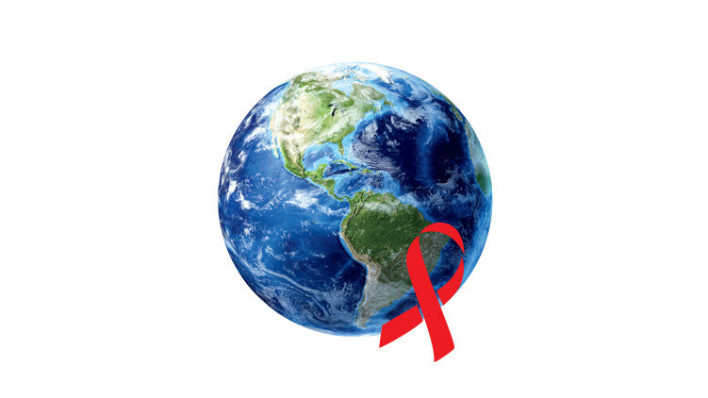 Globe Earth Red Ribbon