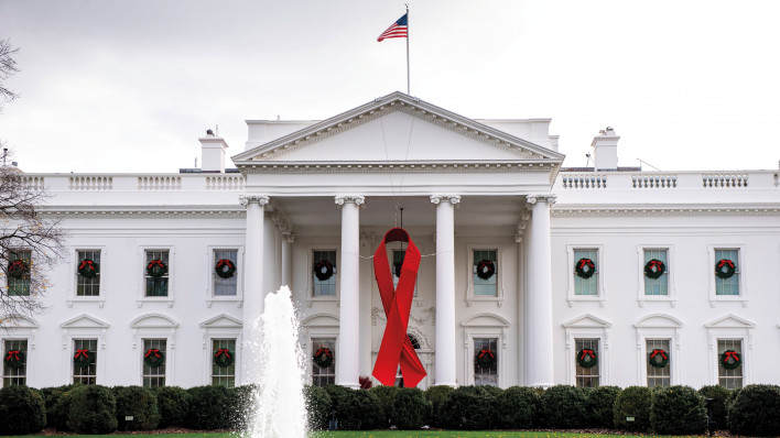 White House with Red Ribbon World AIDS Day