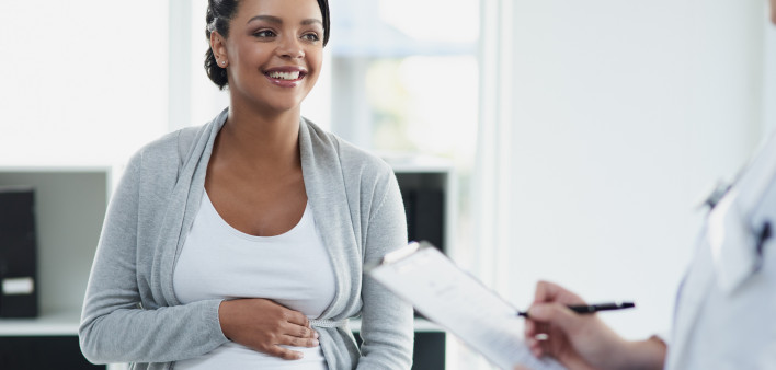 pregnant woman at the doctor