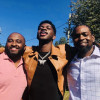 Lil Nas X, center, with THRIVE SS founders Dwain Bridges, left, and Larry Walker