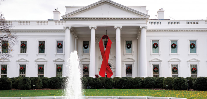 White House with Red Ribbon World AIDS Day