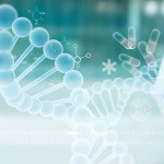 DNA Pills molecules lab illustration science research