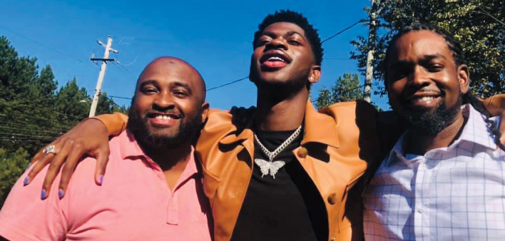 Lil Nas X with THRIVE SS founders Dwain Bridges, left, and Larry Walker.