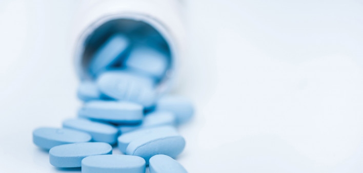 blue pills representing PrEP