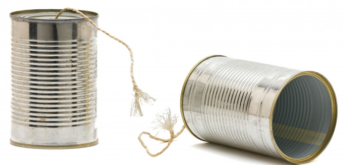 tin cans with strings