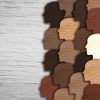 multi race multi colored heads cut out