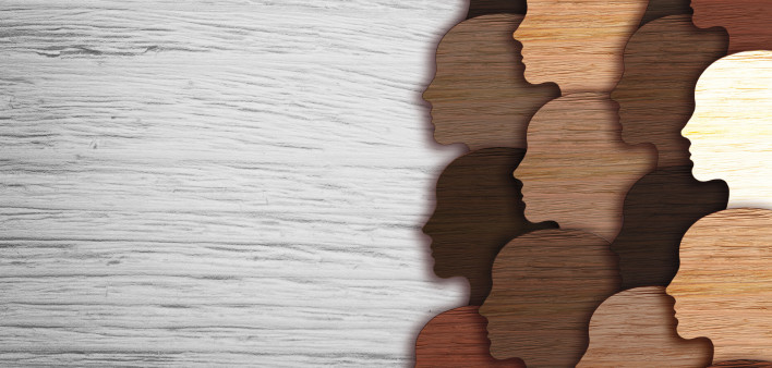 multi race multi colored heads cut out