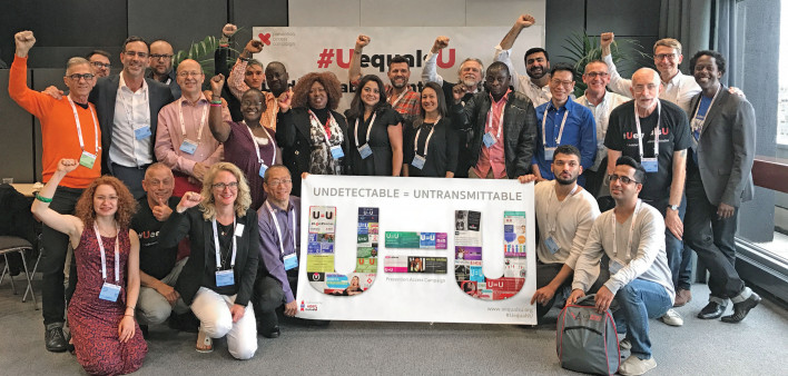 Prevention Access Campaign U=U advocates in 2017 at the International AIDS Society Conference in Paris