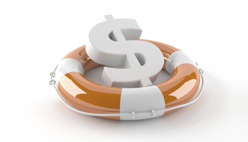 a US dollar symbol in a life preserver