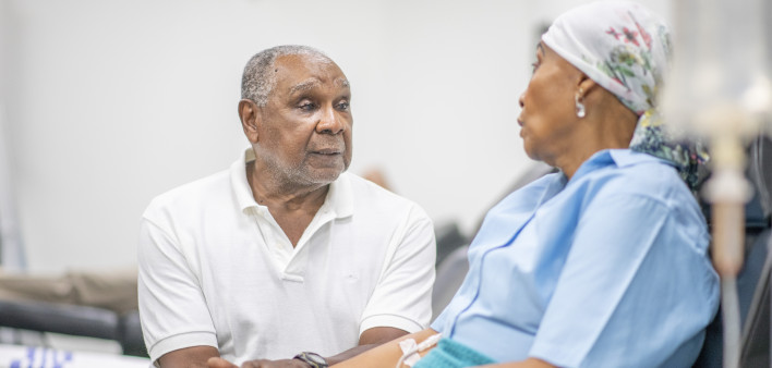 Cancer patient in oncology unit