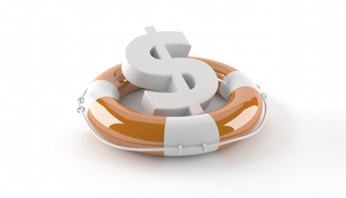 a US dollar symbol in a life preserver