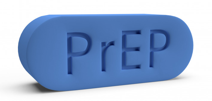 Big blue bill with PrEP written