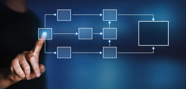 illutration finger and flow diagram