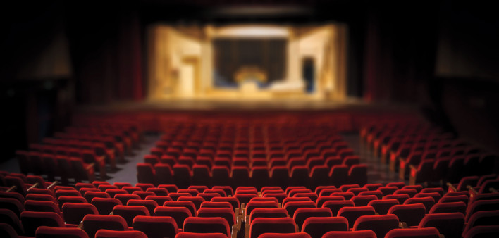 theater with rows of empty seats