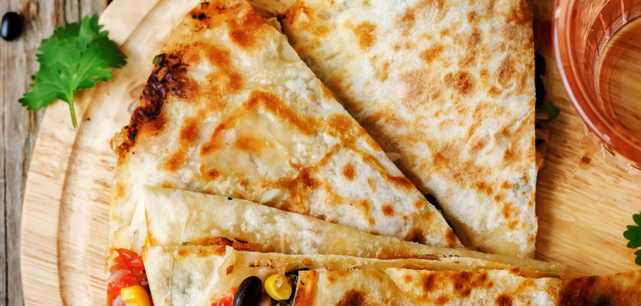 Smashed Black Bean Quesadillas