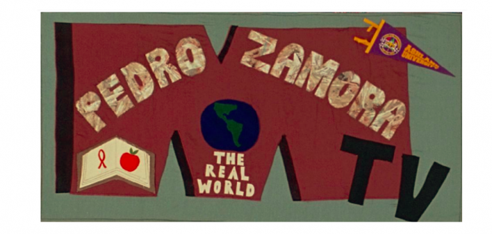 One of 20 panels in honor or Pedro Zamora in the AIDS Memorial Quilt